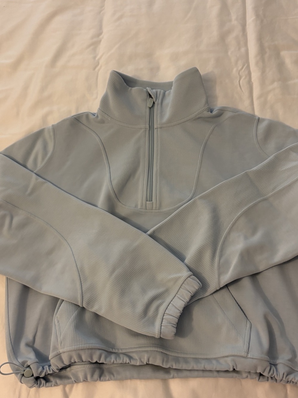 Lululemon Softstreme Ribbed Half Zip Size 6 Light Blue